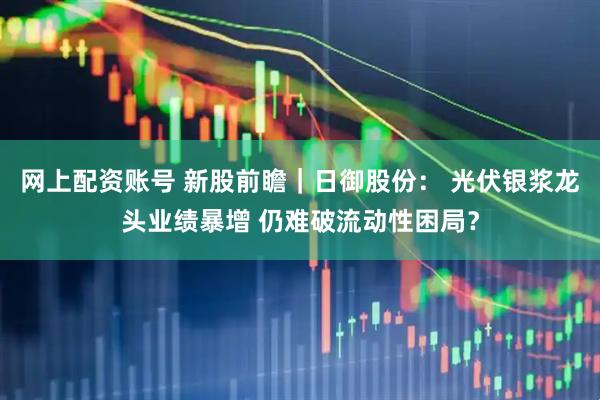 网上配资账号 新股前瞻｜日御股份： 光伏银浆龙头业绩暴增 仍难破流动性困局？