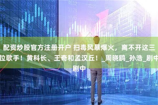 配资炒股官方注册开户 扫毒风暴爆火，离不开这三位歌手！黄科长、王奇和孟汉丘！_周晓鸥_孙浩_剧中